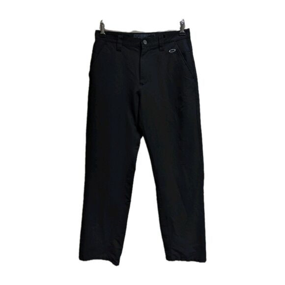 Oakley Men’s Golf Pants Black w/ Silver Logo 30x32 Polyester Classic Golf Pants - Picture 1 of 12